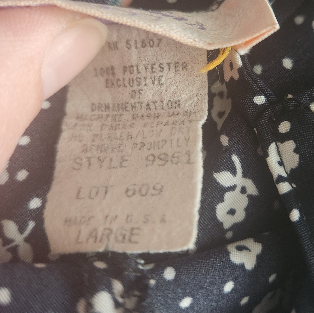 Vintage Amelia's Blue & White‎ Floral Loungewear With Matching Robe LG - Picture 3 of 9